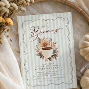 Invitación El amor es preparar café, ducha de novia