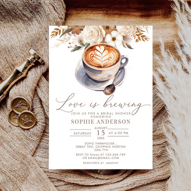 Invitación El amor es preparar café, ducha de novia (Subido por el creador)
