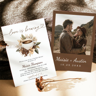 Invitación El amor es preparar café, ducha de novia