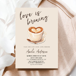 Invitación El amor es preparar café, ducha de novia