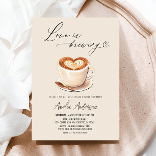 Invitación El amor es preparar café, ducha de novia