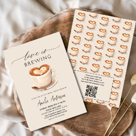 Invitación El amor es preparar café, ducha de novia
