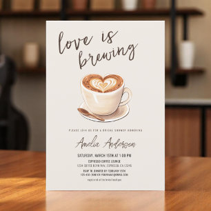 Invitación El amor es preparar café, ducha de novia