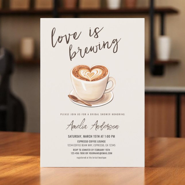 Invitación El amor es preparar café, ducha de novia (Subido por el creador)