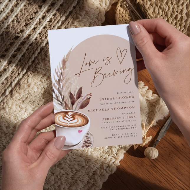 Invitación El amor es preparar café Pampas ducha de novias (Subido por el creador)