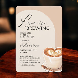 Invitación El amor es preparar café para la ducha de novia