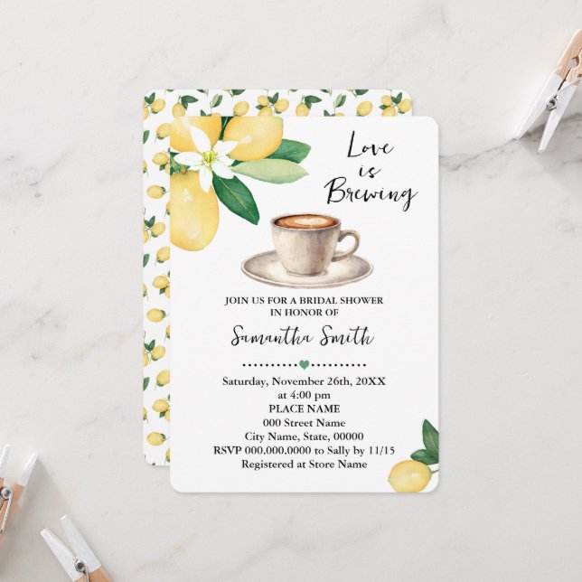 Invitación El amor es preparar café para las novias (Anverso/Reverso In Situ)