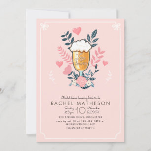 Invitación El amor es preparar cerveza vidrio ducha de novia