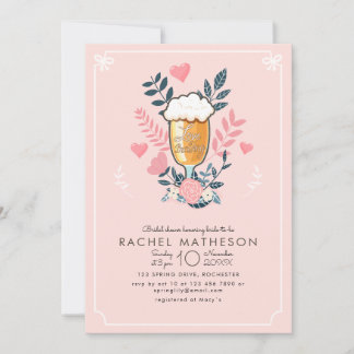 Invitación El amor es preparar cerveza vidrio ducha de novia