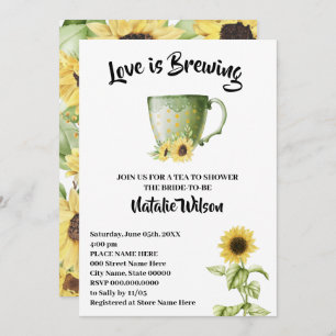 Invitación El amor es preparar Sunflowers Tea Bridal Shower I