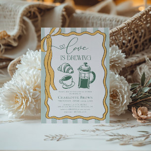 Invitación El amor es producir café escrúpulo, ducha de novia