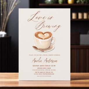 Invitación El amor es producir café Latte Bridal Shower