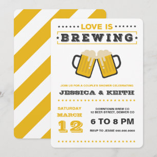 Invitación El amor es producir cerveza adulta Boda ducha de n