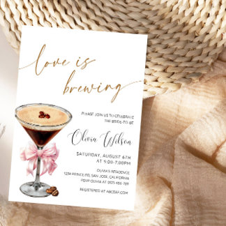 Invitación El amor es producir ducha de novia - Fiesta de caf