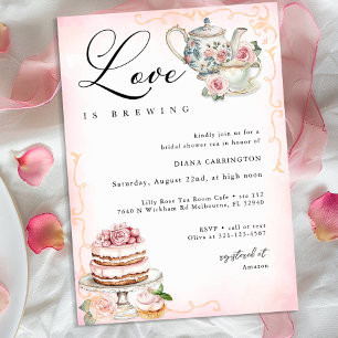 Invitación El amor es producir ducha de novia - Fiesta de té 