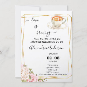 Invitación El amor es producir Rosas de flores de ducha de no