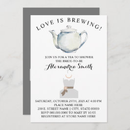 Invitación El amor es producir té en la ducha de novias