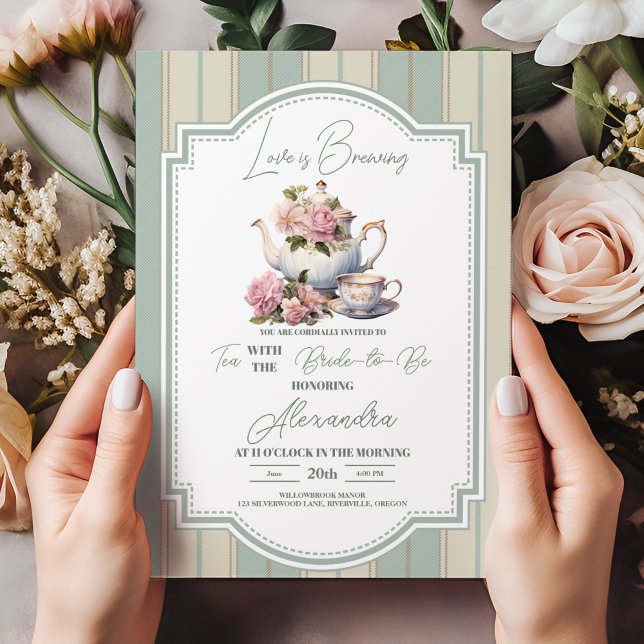 Invitación El amor es producir té Fiesta ducha de novia (Subido por el creador)