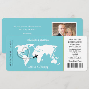 Invitación El amor es un viaje por el mundo
