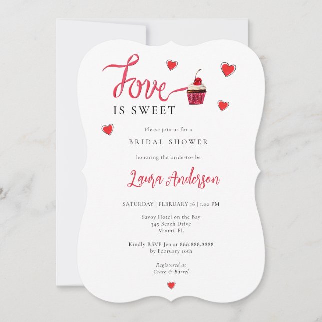 Invitación El amor es una ducha dulce de novias (Anverso)