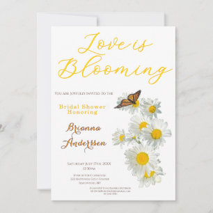 Invitación El amor es una margarita silvestre floreciendo Des