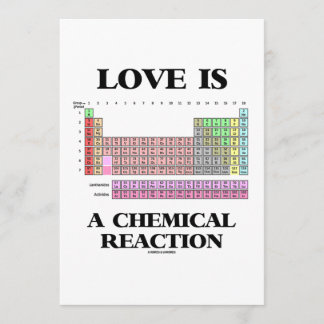 Invitación El amor es una reacción química (la tabla