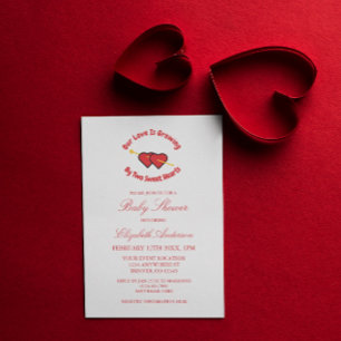 Invitación El amor está creciendo por dos corazones gemelos S