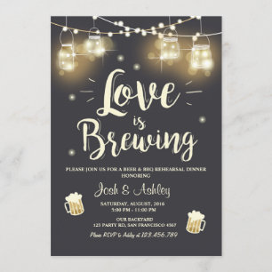 Invitación El amor está elaborando cerveza la ducha nupcial