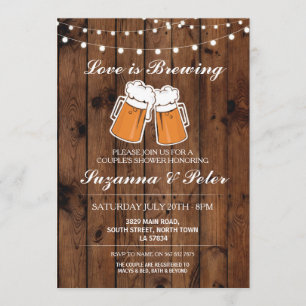 Invitación El amor está elaborando cerveza las cervezas que