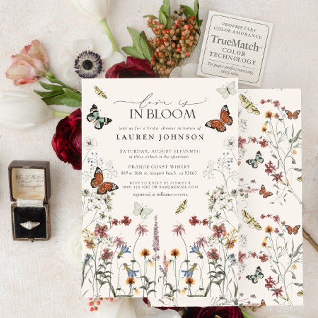 Invitación El Amor Está En Bloom Boho Butterflies Ducha De No (Subido por el creador)