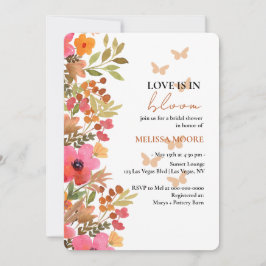 Invitación El Amor Está En Bloom Bridal Shower Pinks Peach Fl