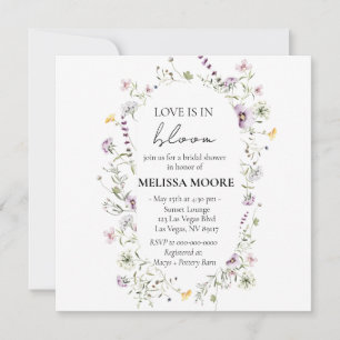Invitación El Amor Está En Bloom Bridal Shower Square Invitac