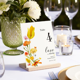 Invitación El amor está en Bloom Bridal Shower Table Number C