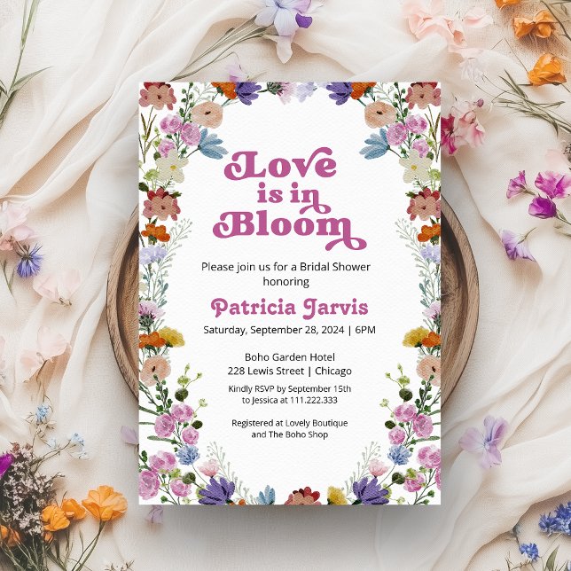 Invitación El Amor Está En Bloom Bridal Shower Wilflower (Subido por el creador)