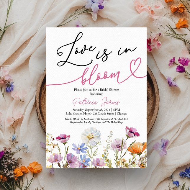 Invitación El Amor Está En Bloom Bridal Shower Wilflower (Subido por el creador)