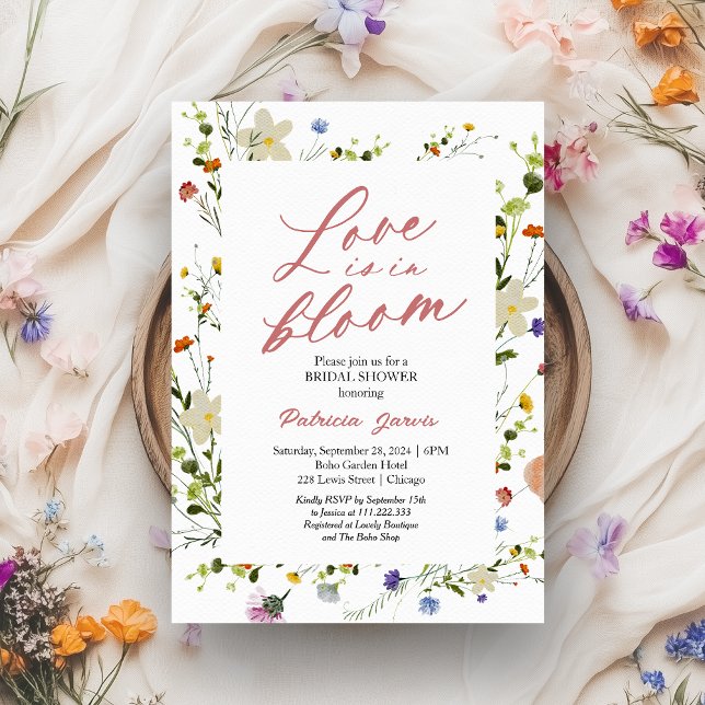 Invitación El Amor Está En Bloom Bridal Shower Wilflower (Subido por el creador)
