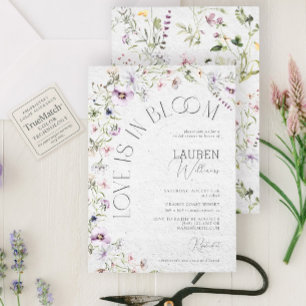 Invitación El Amor Está En Bloom Lavender Flor Silvestre Duch