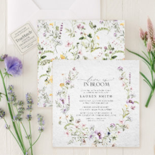 Invitación El Amor Está En Bloom Lavender Flor Silvestre Duch