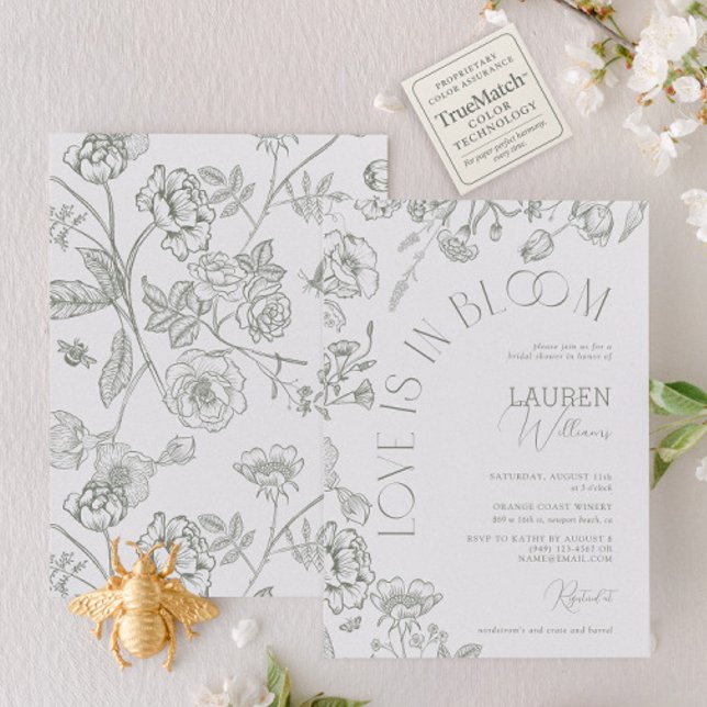 Invitación El Amor Está En Bloom Sage Green Floral Bridal Sho (Subido por el creador)
