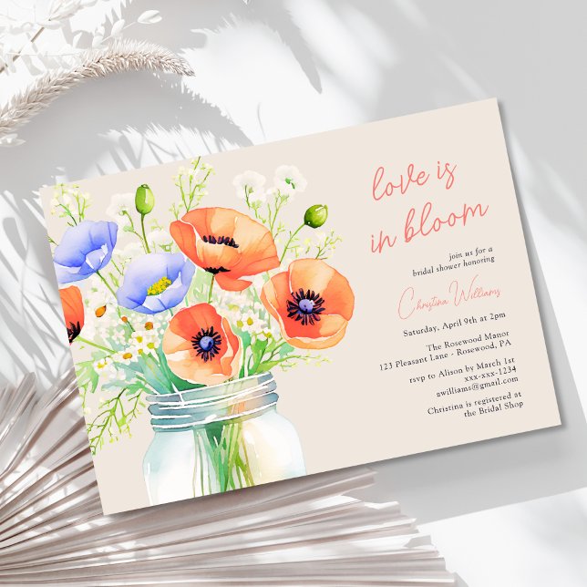 Invitación El Amor Está En Bloom Wildflowers Bridal Shower (Subido por el creador)