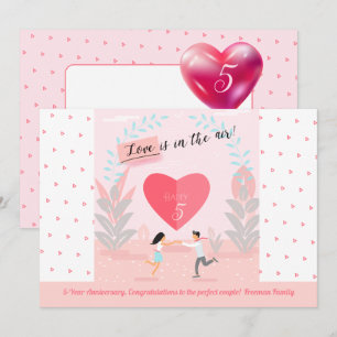 Invitación "¡El amor está en el aire!" Aniversario de pareja 