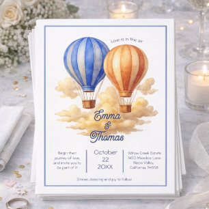 Invitación El amor está en el aire Boda de viajes en globo ae