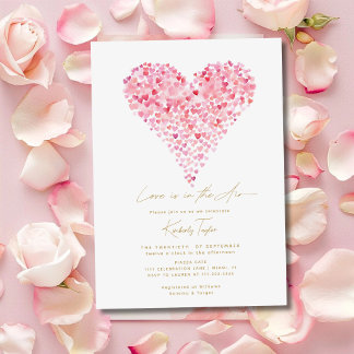 Invitación El amor está en el aire Corazón Rosa Despedida de 