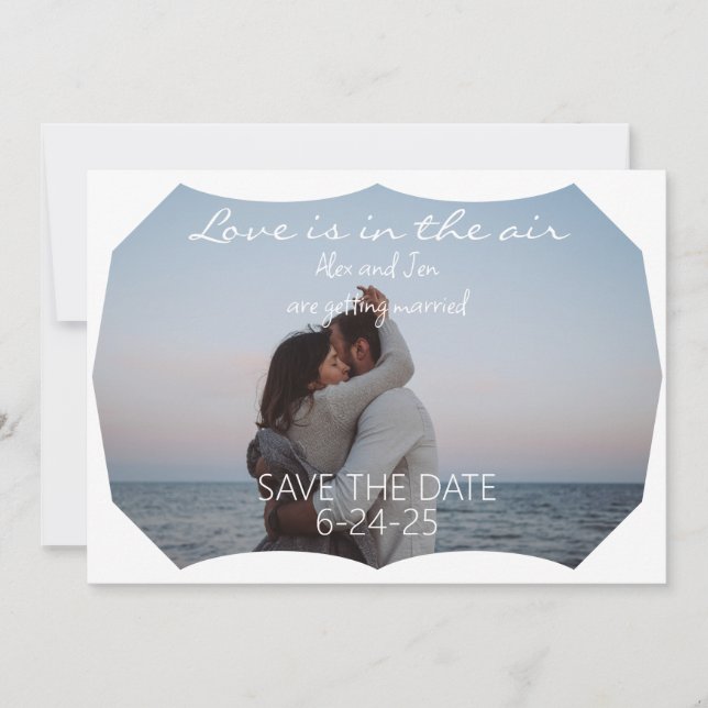 Invitación El amor está en el aire. Foto (Anverso)