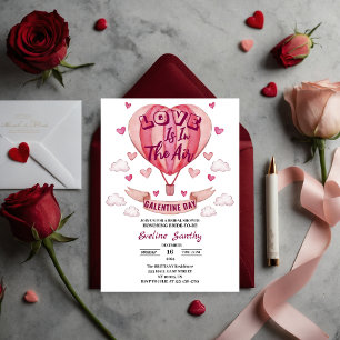 Invitación El Amor Está En El Aire Galentine's Corazón Desped