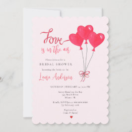 Invitación El amor está en el aire Pink & Red Bridal Shower