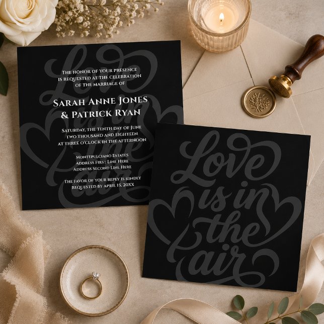 Invitación El amor está en el aire sofisticado florecimiento  (Subido por el creador)