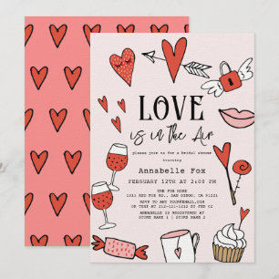 Invitación El amor está en el aire Valentine Bridal Shower