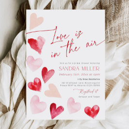 Invitación El amor está en el aire Valentine Hearts Bridal Sh