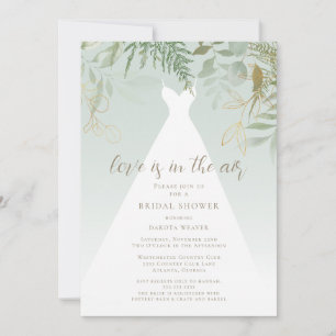 Invitación El Amor Está En El Aire Verde Ducha De Novias